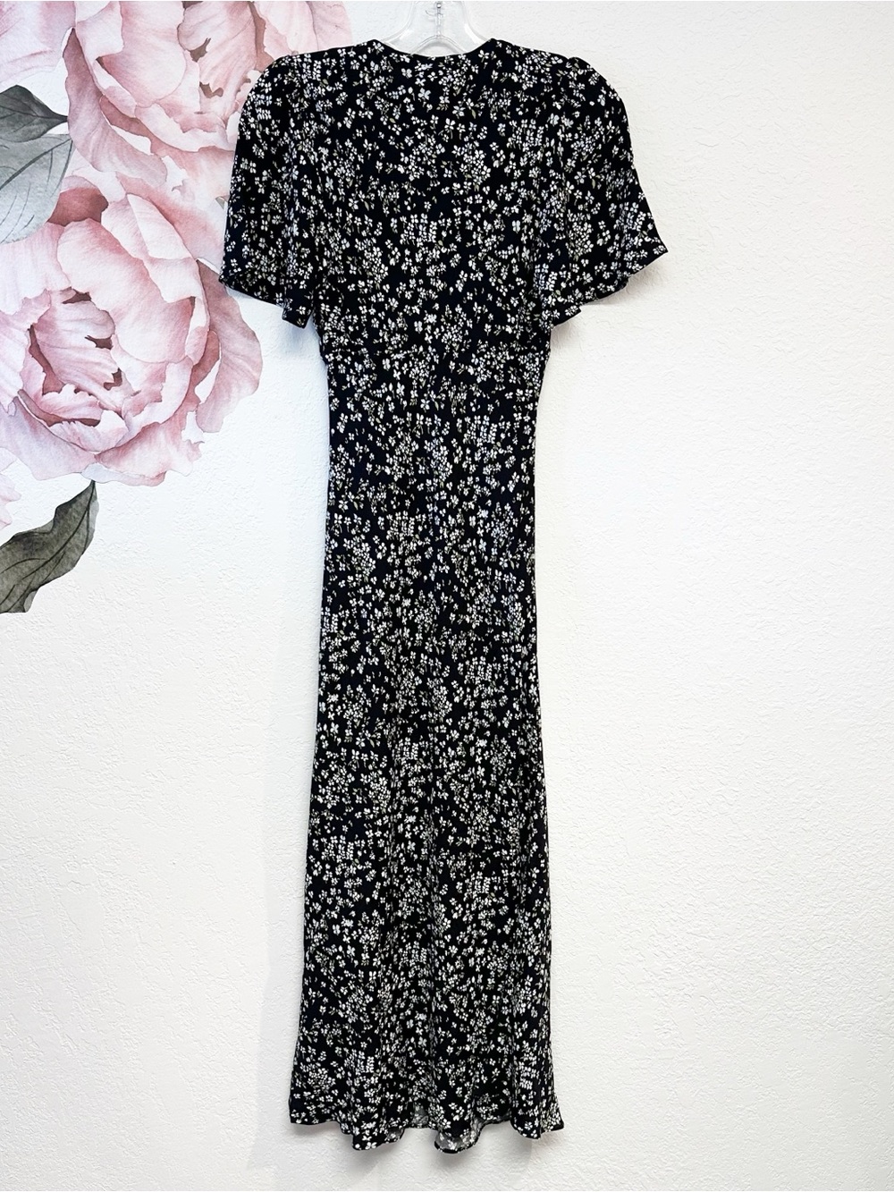 Reformation Tyra X Anthropologie Short Sleeve Tie Front Midi Dress NWT Size 2 - Picture 9 of 15